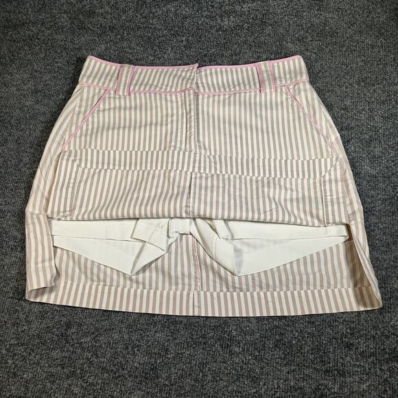 GGblue Pants - GGblue Skort Size 4 Beige White Stripe Golf Tennis Pickleball Athletic